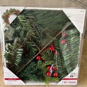 Brand New Ashland DIY Wreath Kit Red berry and Ornament